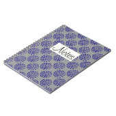 Carnet Motif indigo bleu foncé à rayures sur gris (Côté gauche)