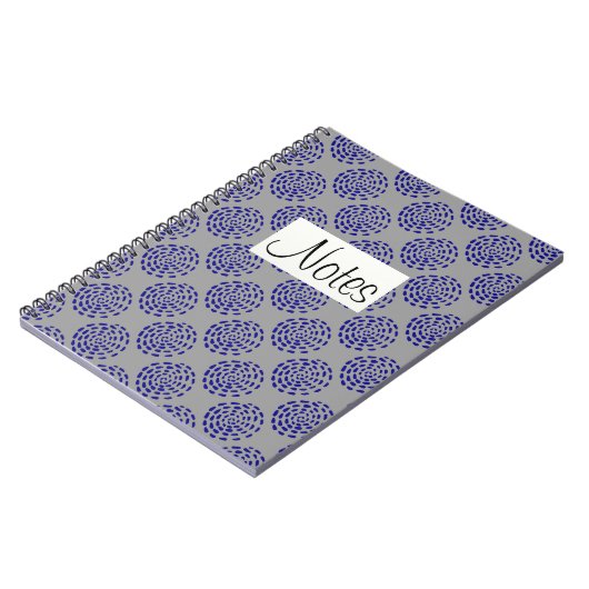 Carnet Motif indigo bleu foncé à rayures sur gris (Côté gauche)