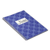 Carnet Motif Indigo bleu foncé rayé sur bleu (Côté Droit)