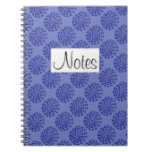 Carnet Motif Indigo bleu foncé rayé sur bleu (Devant)
