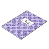 Carnet Motif indigo bleu foncé rayé sur violet (Côté gauche)