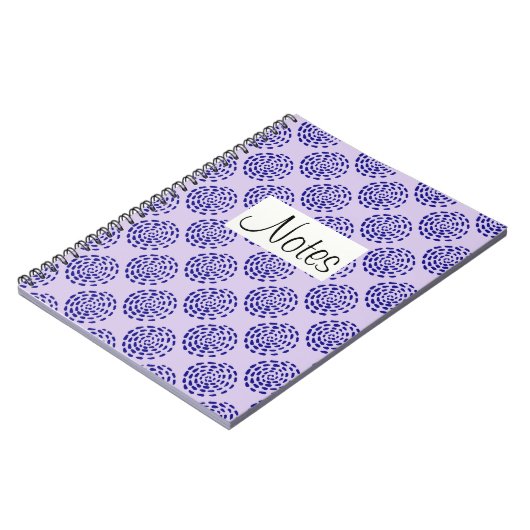 Carnet Motif indigo bleu foncé rayé sur violet (Côté gauche)