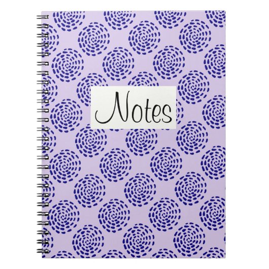 Carnet Motif indigo bleu foncé rayé sur violet (Devant)