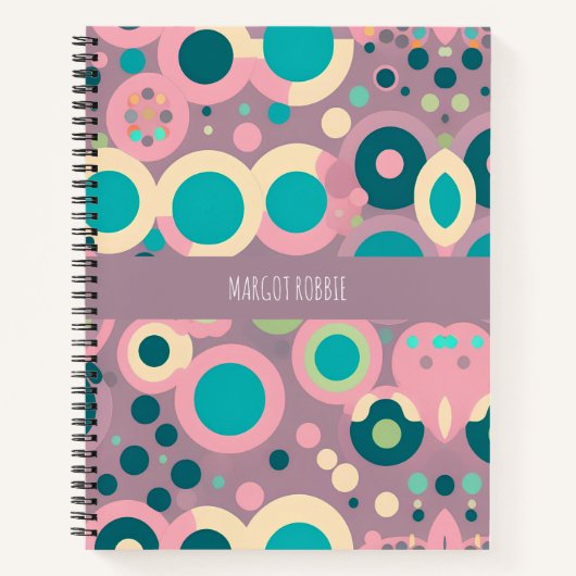 Carnet Motif isométrique Kawai Circle Rose Navy (Devant)