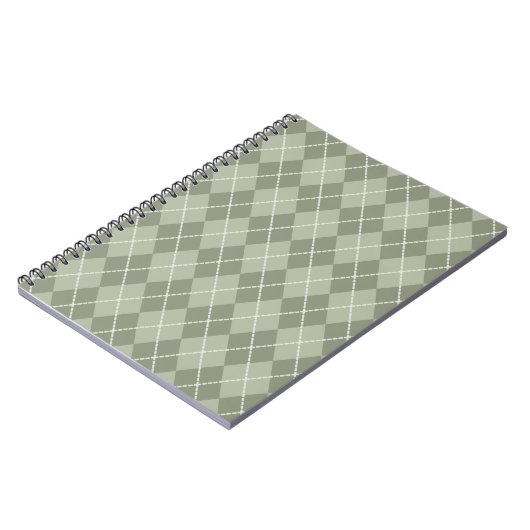 Carnet Motif Jacquard vert (Côté gauche)