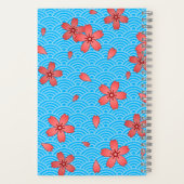 Carnet Motif japonais de fleurs de cerisiers et de vagues (Verso)