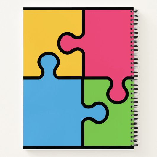 Carnet Motif Jigsaw avec nom modifiable (Dos)