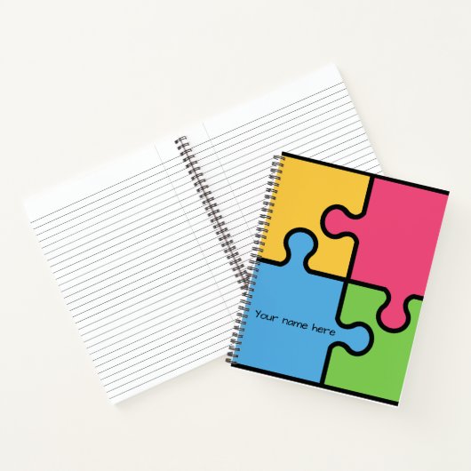 Carnet Motif Jigsaw avec nom modifiable (Intérieur)