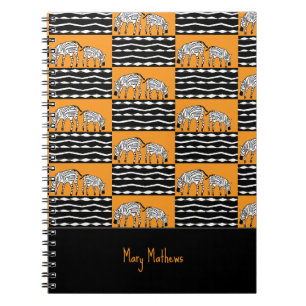 Carnet Motif kényan mignon, Orange