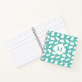 Carnet Motif lapin mou sur Monogramme Turquoise (Intérieur)