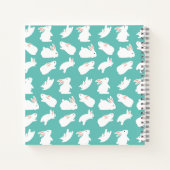 Carnet Motif lapin mou sur Monogramme Turquoise (Dos)