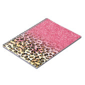 Carnet Motif léopard de Parties scintillant rose Glam (Côté gauche)