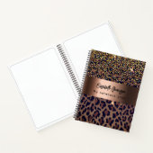 Carnet Motif léopard marron noir doré bronze (Intérieur)
