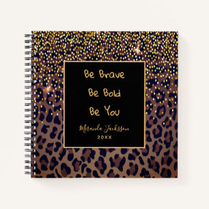 Carnet Motif léopard motivation brun noir