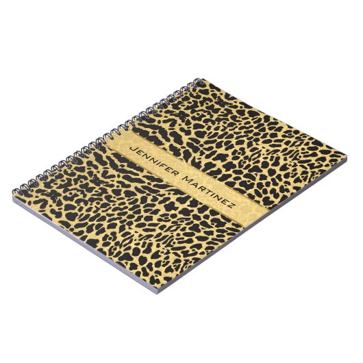 Carnet Motif Leopard Poster de animal Black & Gold (Côté gauche)