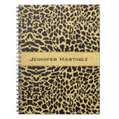 Carnet Motif Leopard Poster de animal Black & Gold (Devant)