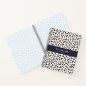 Carnet Motif léopard rose, nom personnalisé (Intérieur)