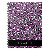 Carnet Motif léopard, Spots, Leopard pourpre, Votre Nom (Devant)