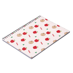 Carnet Motif Lettre A Pomme Rouge Mignon Retour à l'éco
