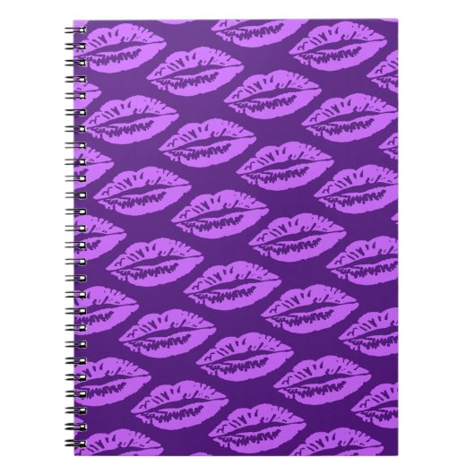 Carnet Motif Lèvres Violettes (Devant)
