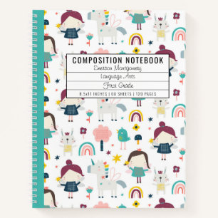 Carnet Motif Licorne Fée Enfant