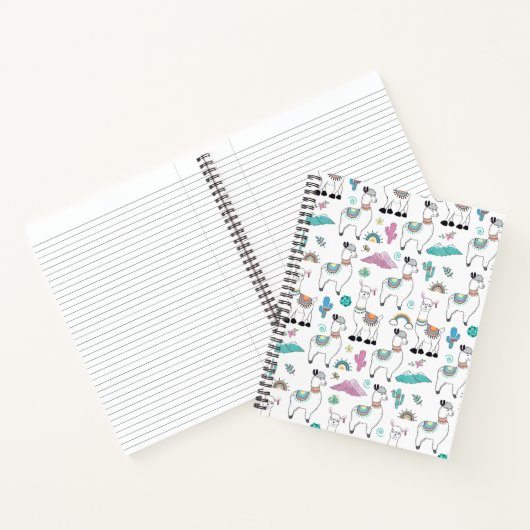 Carnet Motif Llama Cartoon mignon (Intérieur)