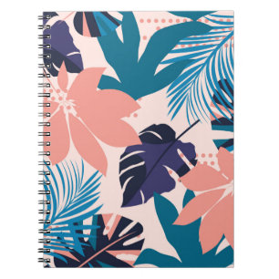 Carnet Motif lumineux et transparent avec tropique coloré