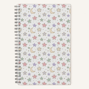Carnet Motif Lunaire Étoilé Fantaisiste
