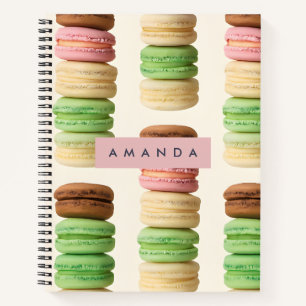 Carnet Motif Macaron coloré personnalisé empilé