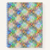 Carnet Motif Mandala Blanc Sur Des Tons Bijoux Colorés (Devant)