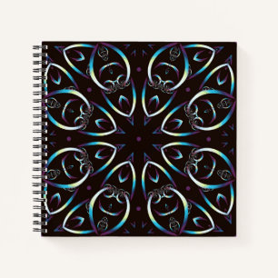 Carnet Motif Mandala en or bleu Lilac