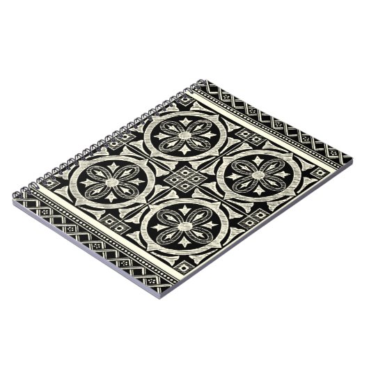 Carnet Motif Mandala noir et blanc par Vision Studio (Côté gauche)