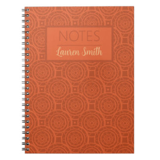 Carnet Motif Mandala Orange Terre Rétro
