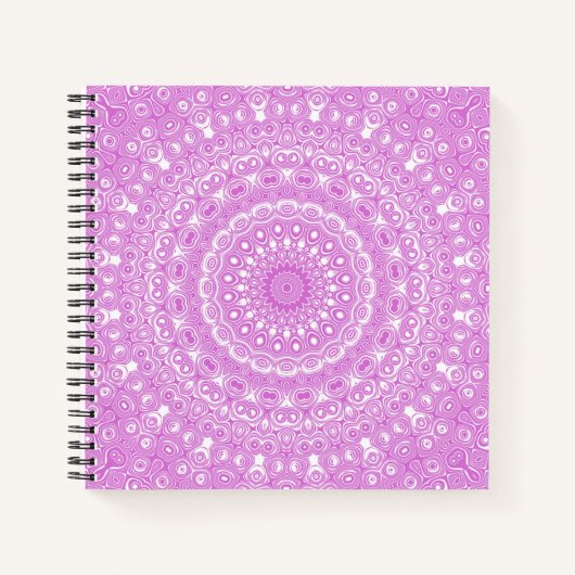 Carnet Motif Mandala Rose Orchidée (Devant)