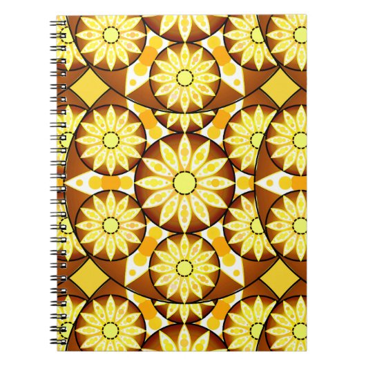 Carnet Motif Mandala, tons marron et or (Devant)