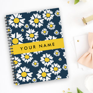 Carnet Motif Marguerite, Marguerites Blanches, Votre Nom