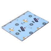 Carnet Motif marin sur fond bleu (Côté gauche)