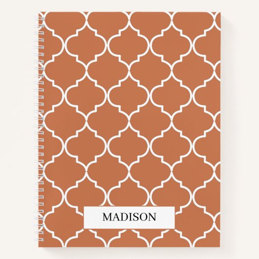 Carnet Motif marocain méditerranéen en terre cuite (Devant)