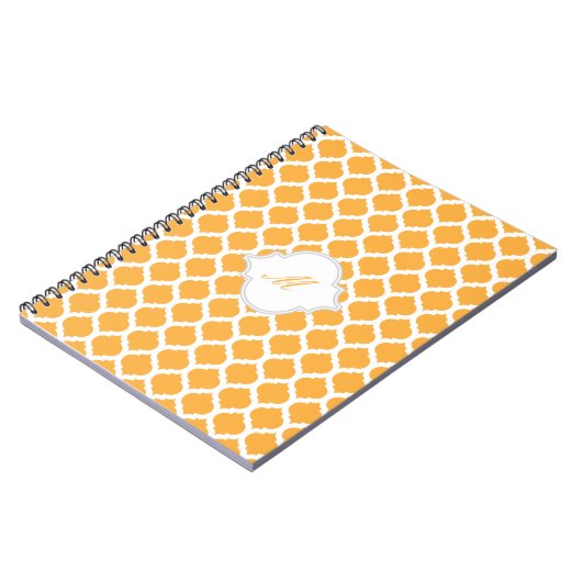 Carnet Motif marocain orange avec ordinateur portable Mon (Côté gauche)
