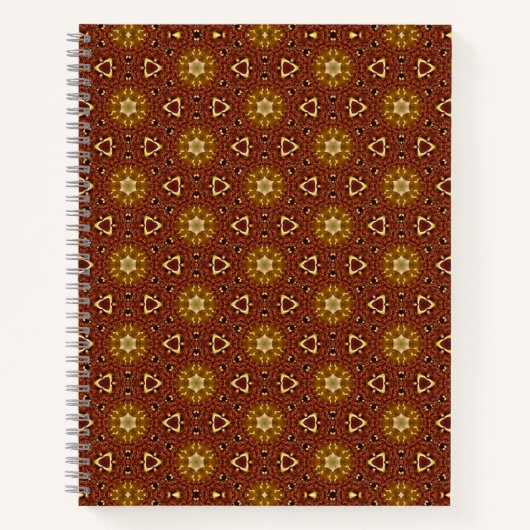 Carnet Motif Masala Brun Jaune Épicé (Devant)