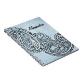 Carnet Motif Mehndi Bleu (Côté Droit)