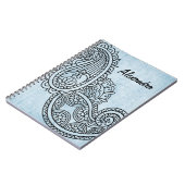 Carnet Motif Mehndi Bleu (Côté gauche)