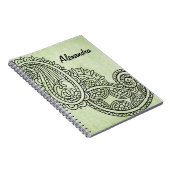Carnet Motif Mehndi Vert (Côté Droit)