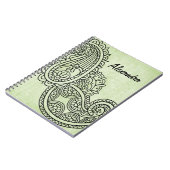 Carnet Motif Mehndi Vert (Côté gauche)