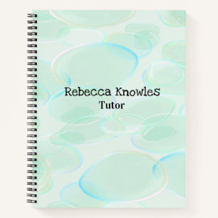 Carnet Motif mignon bulles vertes