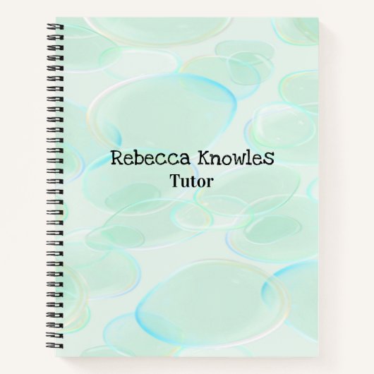 Carnet Motif mignon bulles vertes (Devant)