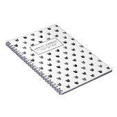 Carnet Motif mignon chic noir et blanc de chat (Côté Droit)