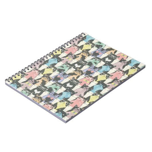 Carnet Motif mignon de chats de hippie (Côté gauche)