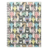 Carnet Motif mignon de chats de hippie (Devant)