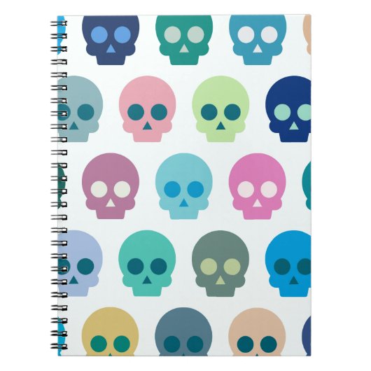 Carnet Motif mignon de crâne coloré (Devant)